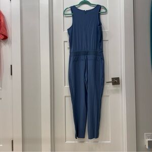 Athleta Blue Sleeveless Jumpsuit with Elastic Waist petite Brooklyn jumpsuite 4P
